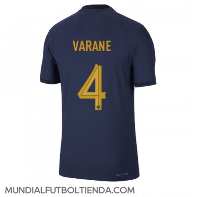 Camiseta Francia Raphael Varane #4 Primera Equipación Replica Mundial 2022 mangas cortas